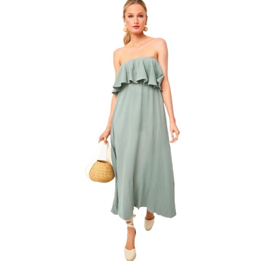 NWT Tuckernuck Pomander Place Sage Gauze Mallorca Dress, Size M